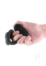 Renegade Rocket Ring Rechargeable Silicone Cock Ring and Ball Stretcher with Remote Control - Black