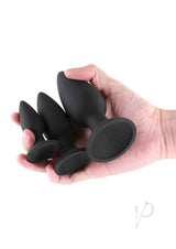 Renegade Triple Strike Silicone Anal Plug Kit (3pc Set) - Black