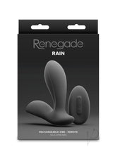 Renegade Rain Rechargeable Silicone Prostate and Taint Massager with Remote Control - Black