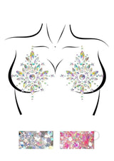Leg Avenue Cambria Nipple Jewels Stickers and Body Glitter (2 Pack) - Clear