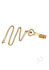 Master Series Possession Chastity Key Necklace - Gold/Red