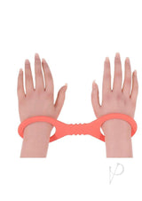 Sex and Mischief Peaches N CreaMe Silicone Cuffs - Small - Orange