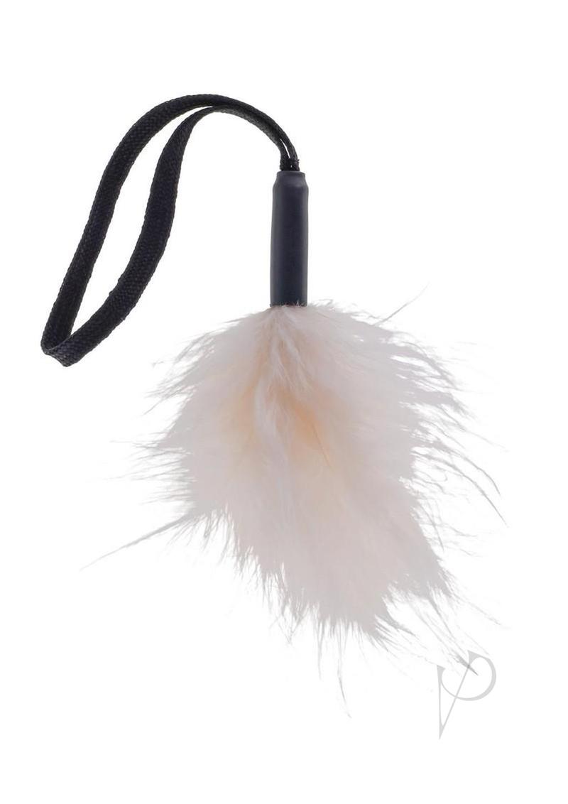 Sex and Mischief Peaches N CreaMe Wrist Feather Tickler - Vanilla/Black