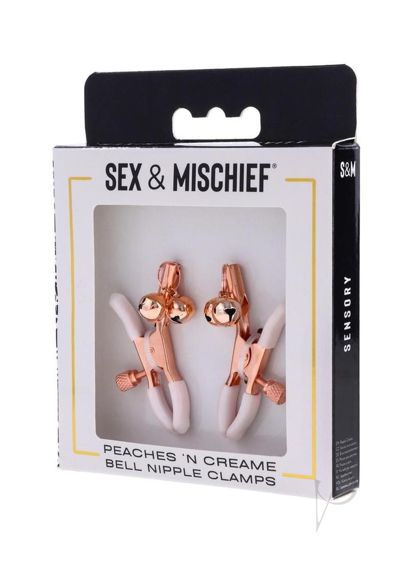 Sex and Mischief Peaches N CreaMe Bell Nipple Clamps - Rose Gold