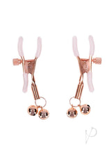 Sex and Mischief Peaches N CreaMe Bell Nipple Clamps - Rose Gold
