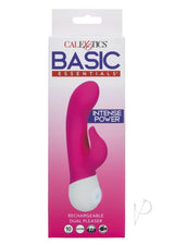 Basic Essentials Rechargeable Dual Pleaser Rechargeable Silicone Vibrator - Pink