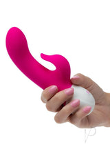 Basic Essentials Rechargeable Dual Pleaser Rechargeable Silicone Vibrator - Pink