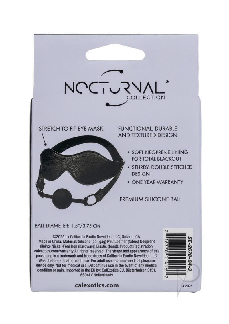 Nocturnal Collection Eye Mask and Breathable Ball Gag - Black