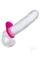 Basic Essentials Rechargeable Ridge Rider Silicone Cock Ring - Pink