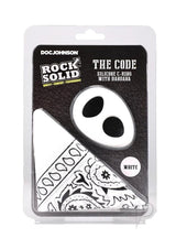 Rock Solid The Code Silicone Cock Ring with Bandana - White/Black