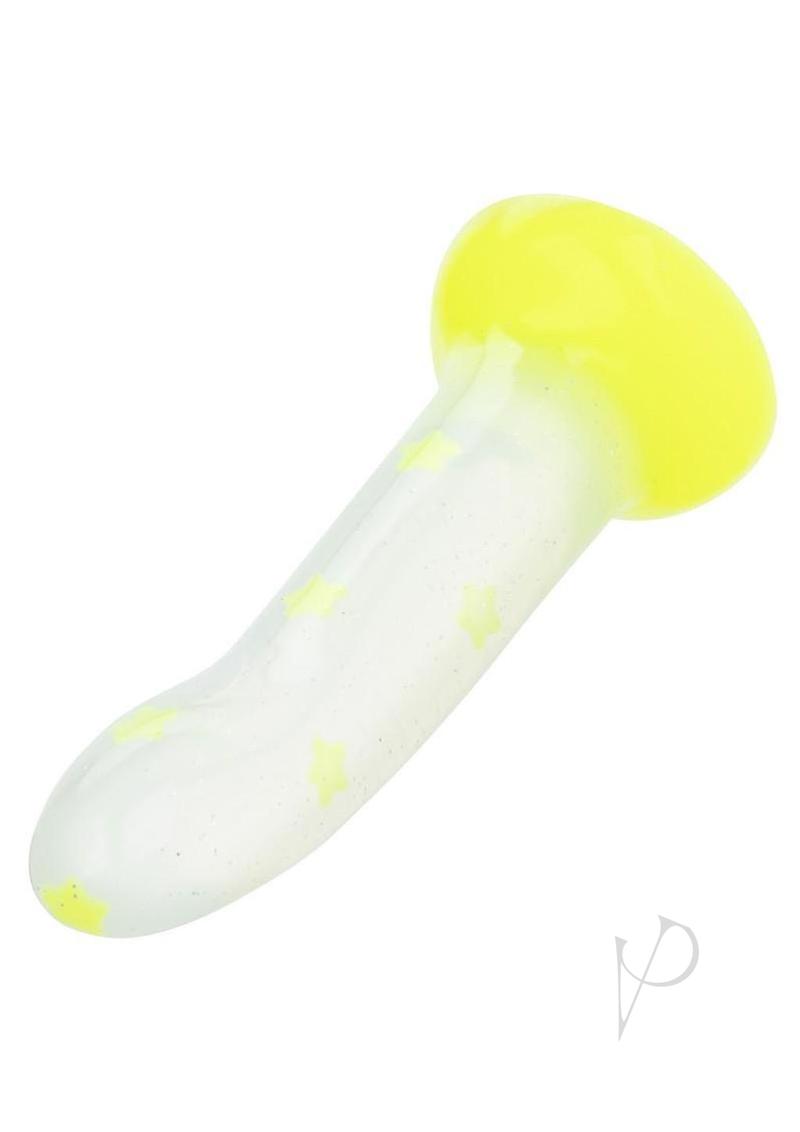 Glow Stick Star Silicone Glow-In-The-Dark Dildo - Yellow