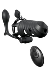 Fantasy C-Ringz Remote-Controlled Vibrating Cock Blocker with Ass-Gasm Plug - Black