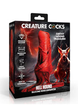 Creature Cocks Hell Hound Silicone Penis Enhancer - Red/Black