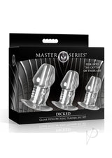 Master Series Dicked Hollow Anal Plug Set (3 Piece) - Clear