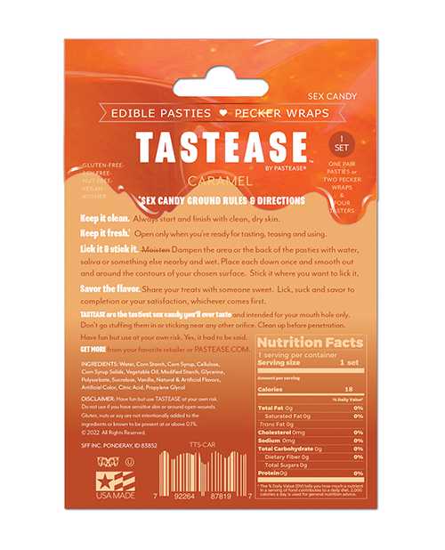 Pastease Tastease Edible Pasties & Pecker Wraps - Caramel O/S