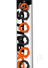 Oxballs Gearheads Silicone Spinner Cock Rings (5 Pack) - Orange/Black