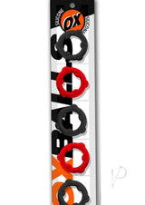 Oxballs Gearheads Silicone Spinner Cock Rings (5 Pack) - Red/Black