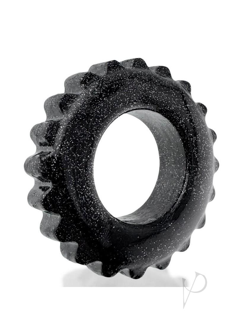 Oxball Plushy Single Cock Ring - Black Mica