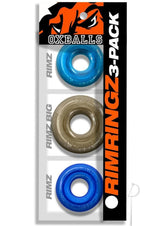 Oxballs Rimringz Multi Size Cock Rings (3 Pack) - Cool Blue