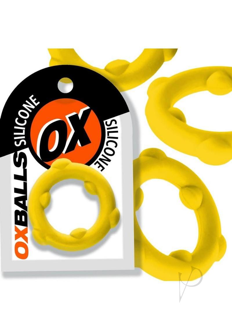 Oxballs Spinner Single Silicone Cock Ring - Yellow
