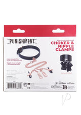 Punishment Choker and Nipple Clamps - Rose Gold