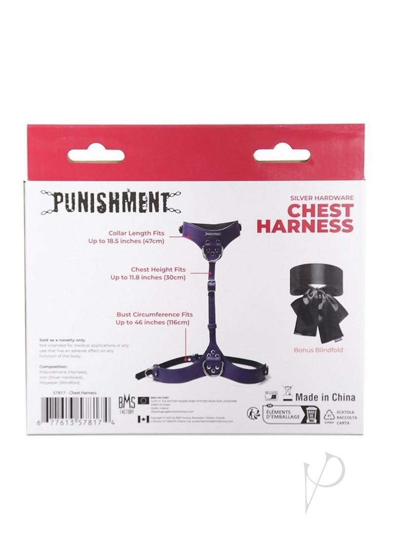 Punishment Body Harness - Purple/Silver