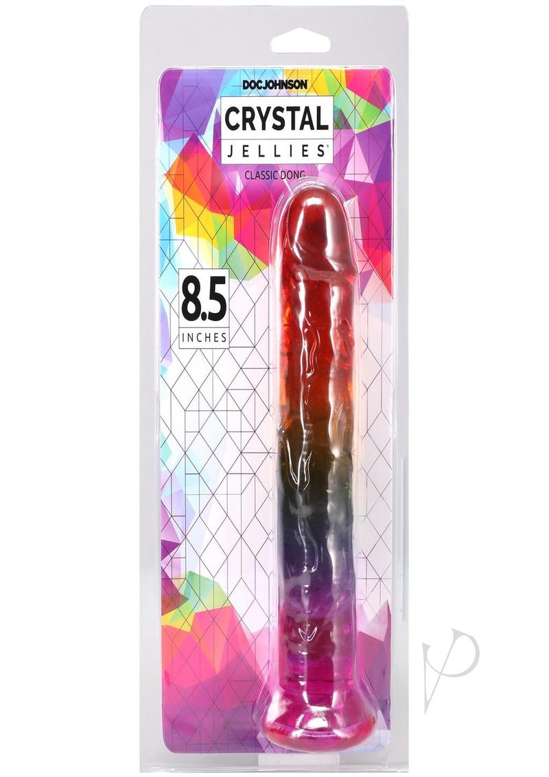Crystal Jellies Dildo 8.5in - Rainbow