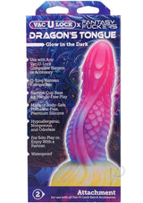 Vac-U-Lock Fantasy Fuckers Dragon`s Tongue Glow in the Dark Silicone Dildo - Multicolor