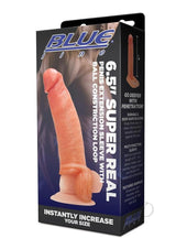 Blueline Super Real Penis Silicone Extension Sleeve with Ball Constriction Loop 6.5in - Vanilla