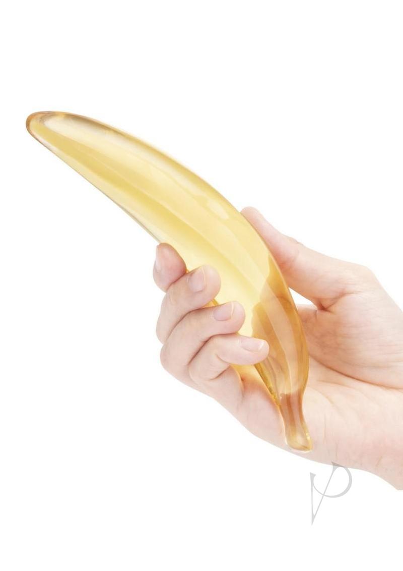 Glas Banana Joy Glass Dildo 7in - Yellow