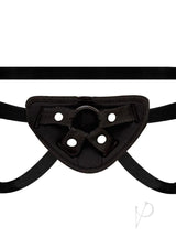 Lux Fetish Vibrating Strap-On Dildo Set 9.5in - Black/Vanilla