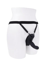 Come Closer Rechargeable Silicone Strap-On Vibrator with Remote - Black