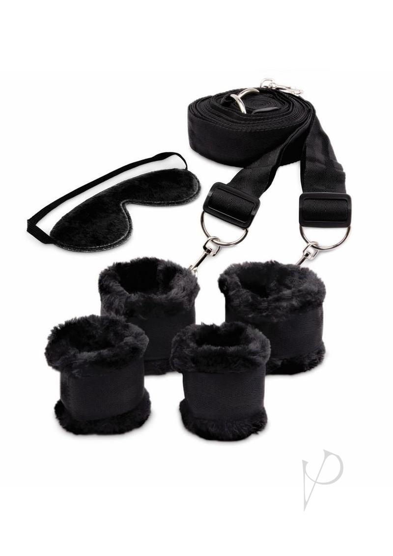 WhipSmart Fuzzy Bedroom Bondage Kit - Black