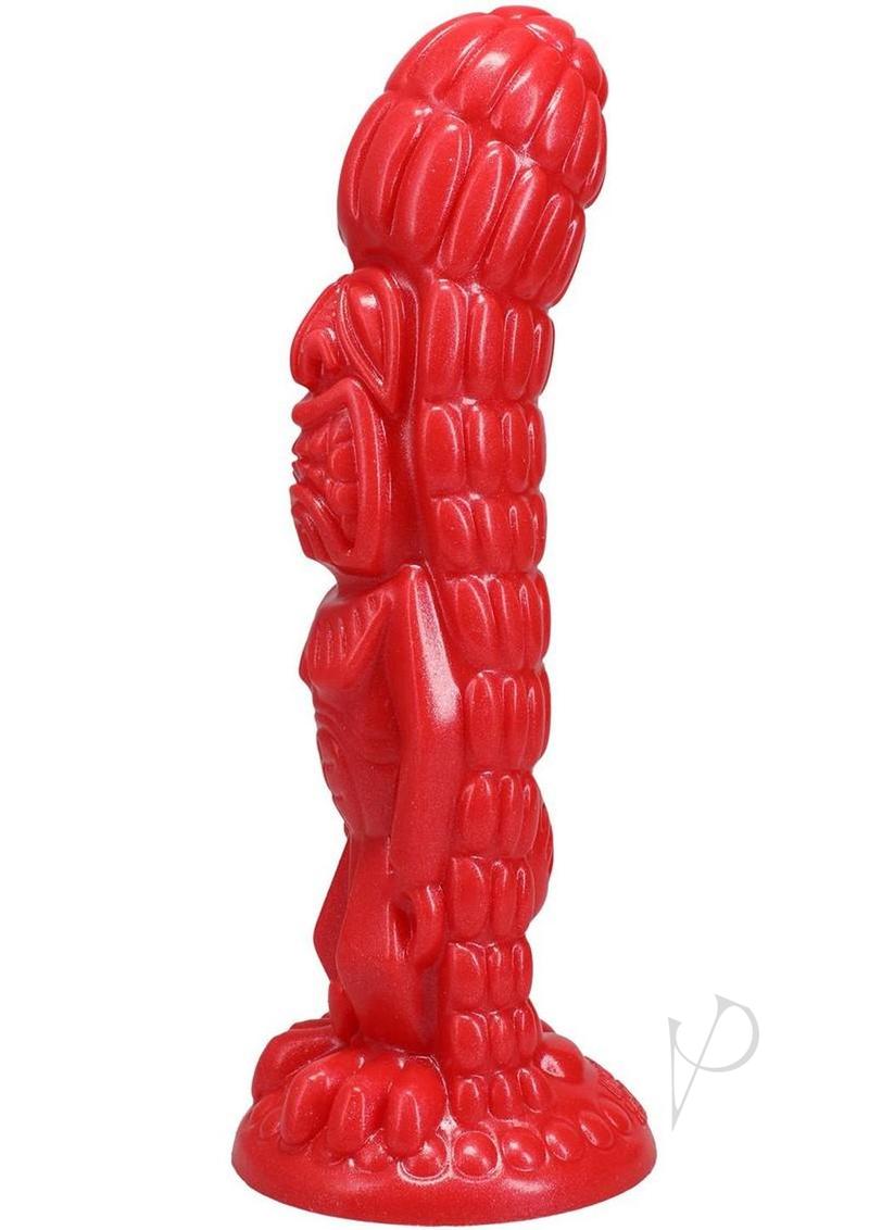 Polynesian Pleasure Idols Silicone Ula` Make Fire Idol Dildo - Red