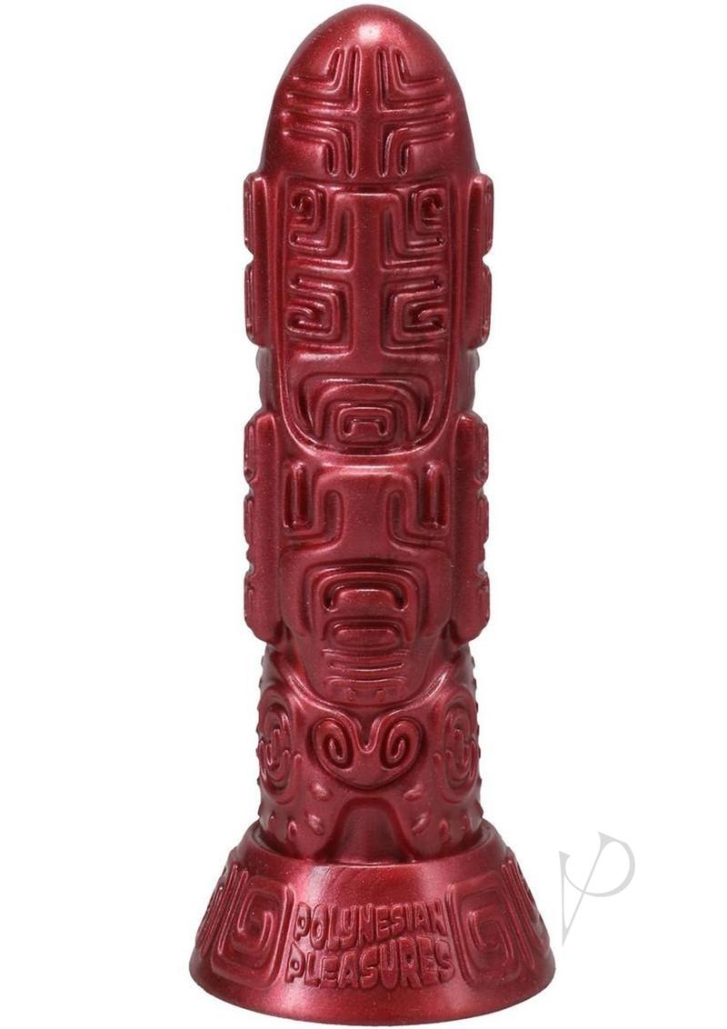 Polynesian Pleasure Idols Lele Lele Air Idol Rechargeable Silicone Vibrating Dildo with Remote Control - Red