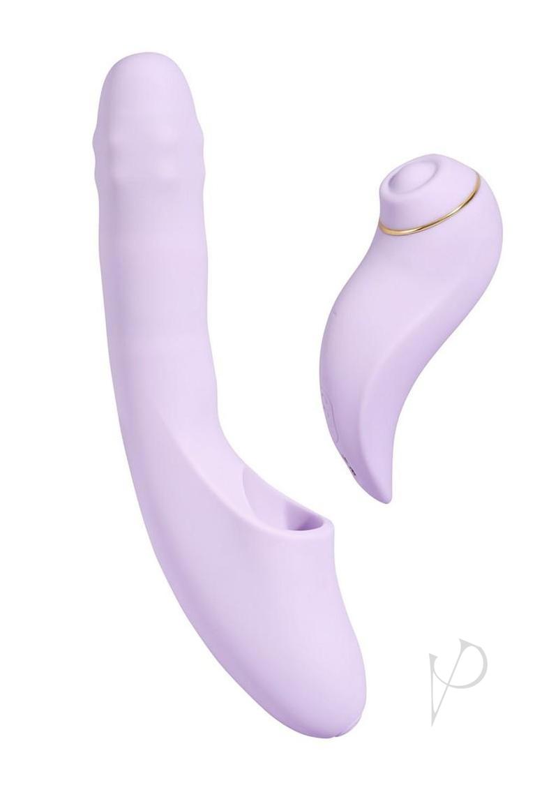 Svakom DuoGlow Rechargeable Silicone Dual Vibrator - Lavender/Gold