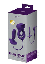VeDo Humper Rechargeable Silicone Dual C-Ring with Anal Plug 5in - Purple