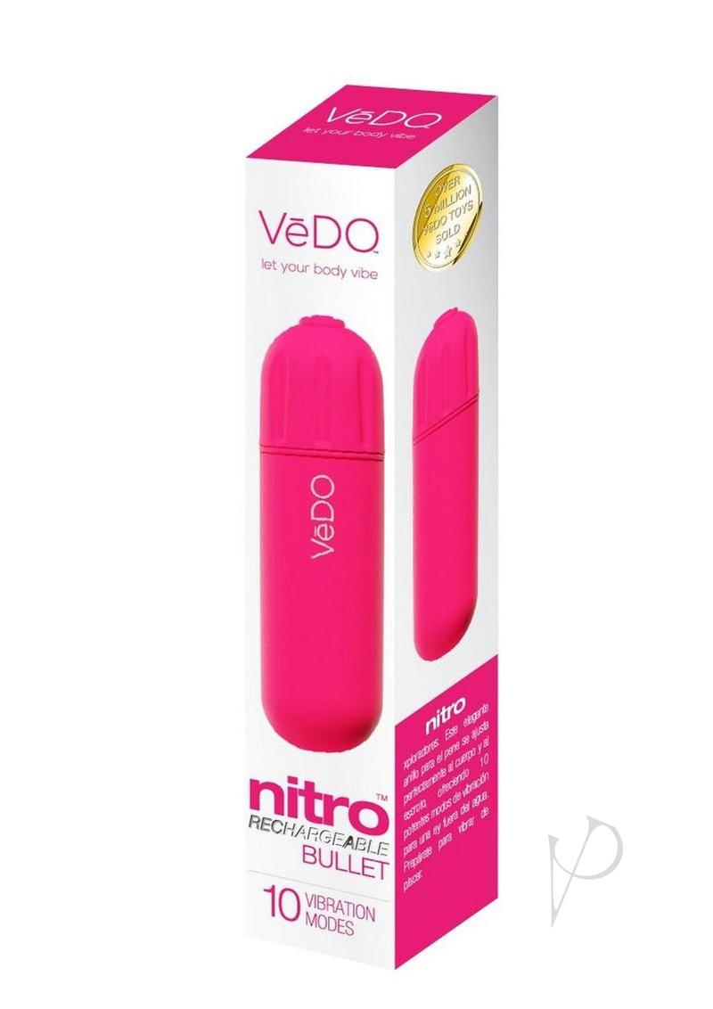 VeDo Nitro Rechargeable Silicone Bullet Vibrator 3.25in - Pink