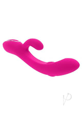 G-Tapper Rechargeable Silicone Double Tapping Rabbit Vibrator with Clitoral Stimulator - Pink
