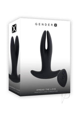 Gender X Spread The Love Rechargeable Silicone Vibrating Anal Plug with Remote Control - Black