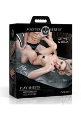 Master Series Play Sheets Waterproof Bed Covers (3 Per Pack) - Black
