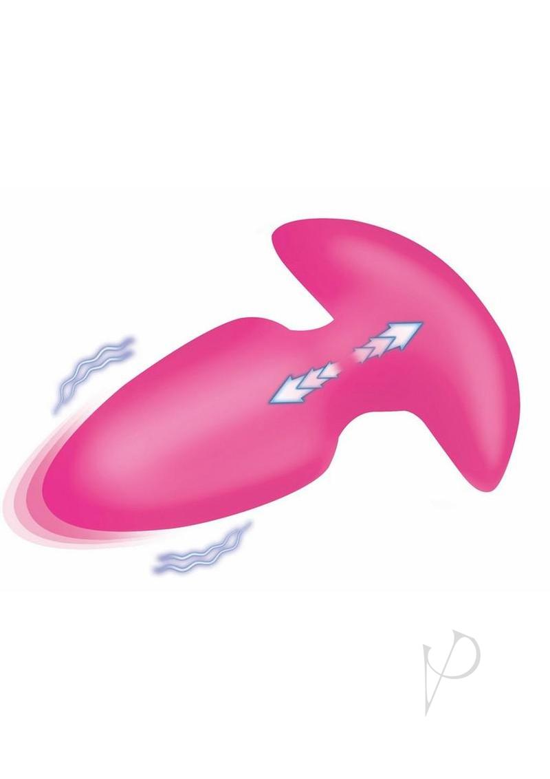 Bang! Thrusting and Vibrating Rechargeable Silicone Butt Plug - Pink