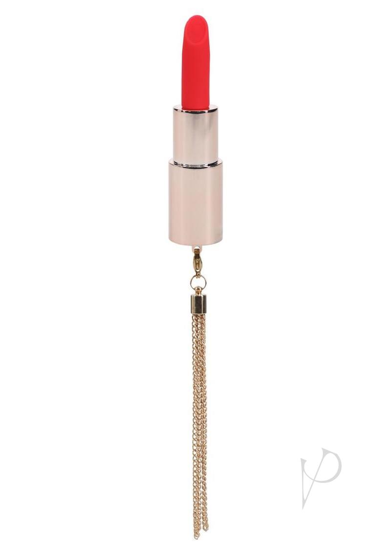 Loveline Tiffany Lipstick Rechargeable Silicone Vibrator with Interchangeable Heads - Pink