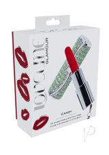 Loveline Candy Lipstick Rechargeable Silicone Vibrator with Interchangeable Heads - Green