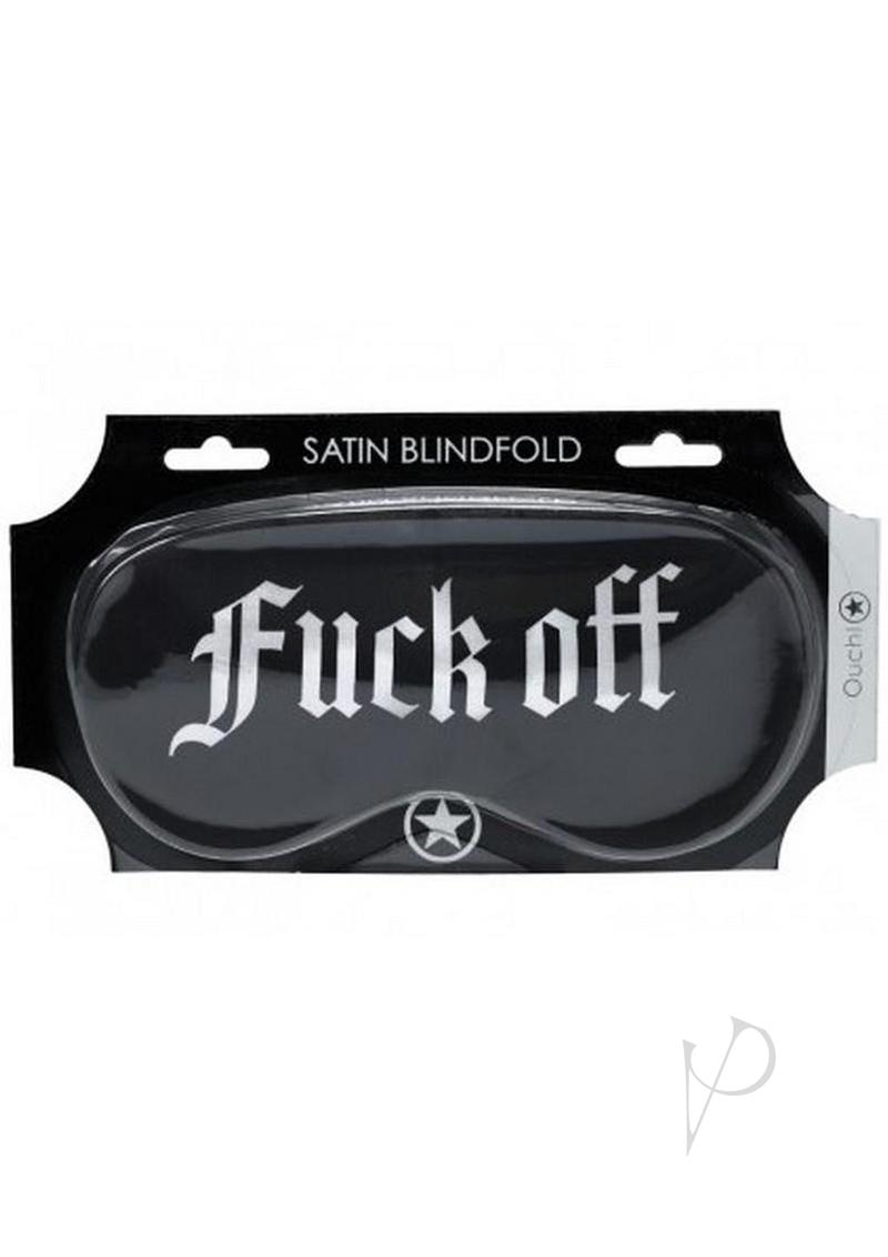 Ouch! Fuck Off Printed Satin Mask - Black