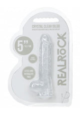 RealRock Crystal Clear Realistic Dildo with Balls 5in - Clear