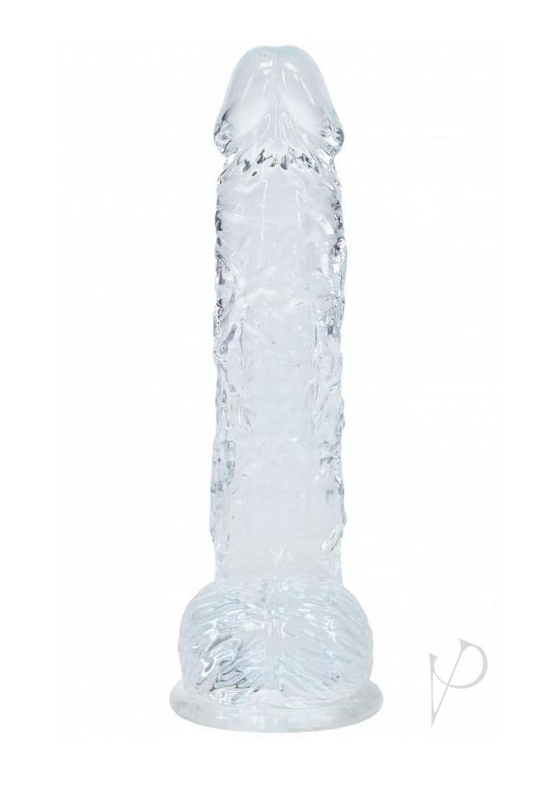 RealRock Crystal Clear Realistic Dildo with Balls 5in - Clear
