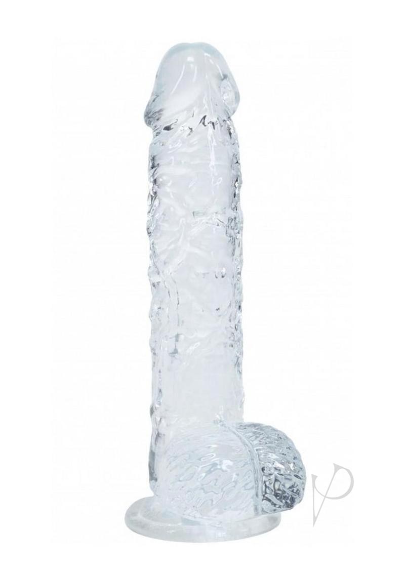 RealRock Crystal Clear Realistic Dildo with Balls 5in - Clear