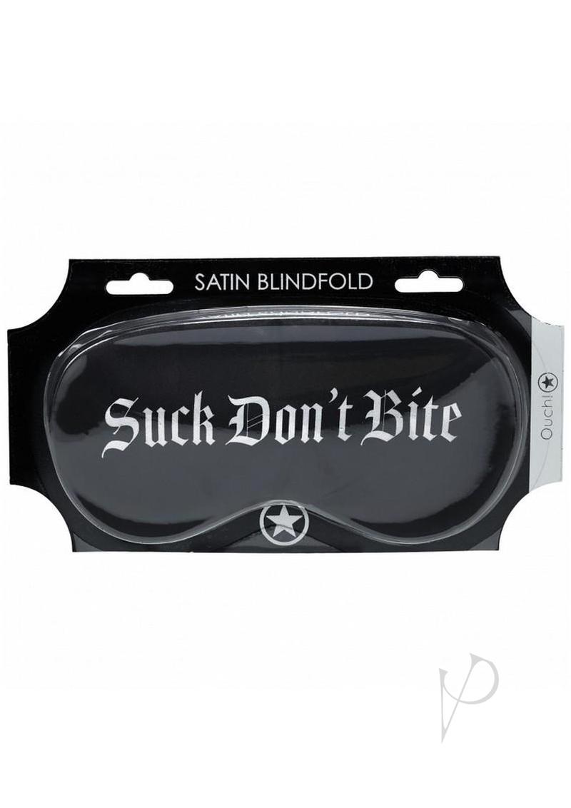 Ouch! Suck Don`t Bite Printed Satin Mask - Black