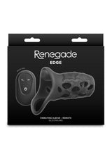 Renegade Edge Rechargeable Silicone Vibrating Penis Sleeve with Remote Control - Black